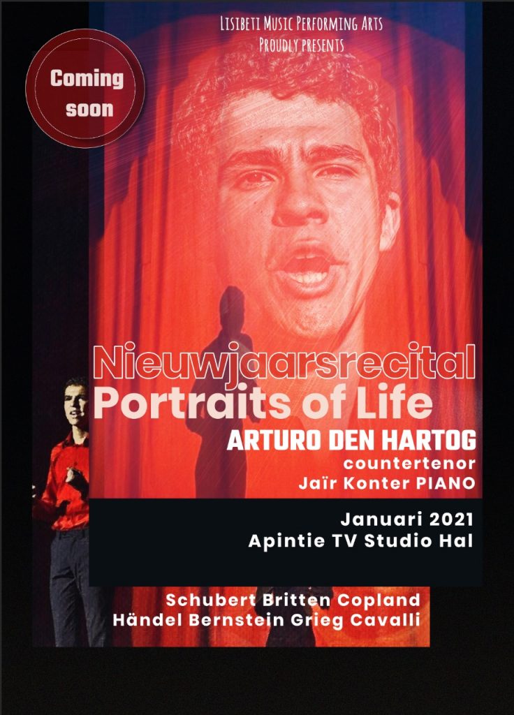 Op zondag 31 januari 2021, presenteren wij u het Nieuwjaarsrecital 2021 - Portraits of Life met countertenor Arturo den Hartog. U kunt dit nieuwjaarsrecital ONLINE bekijken. De video zal vanaf zondag 00:00 t/m 24:00u beschikbaar zijn.